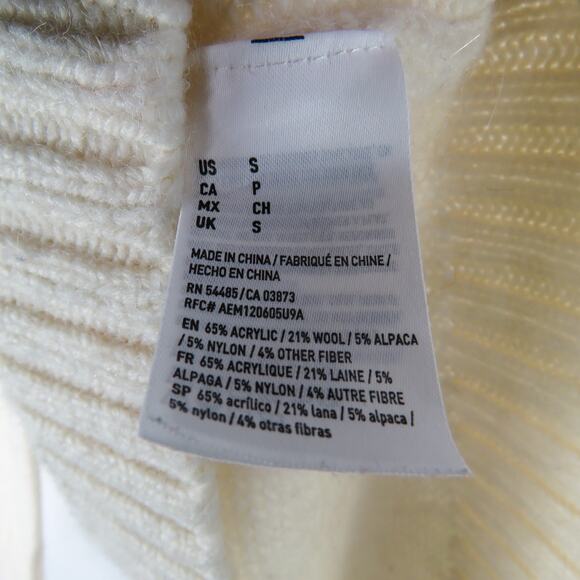 American Eagle Cream Wool Alpaca Knit Turtleneck Sweater Women's Small - Picture 5 of 5